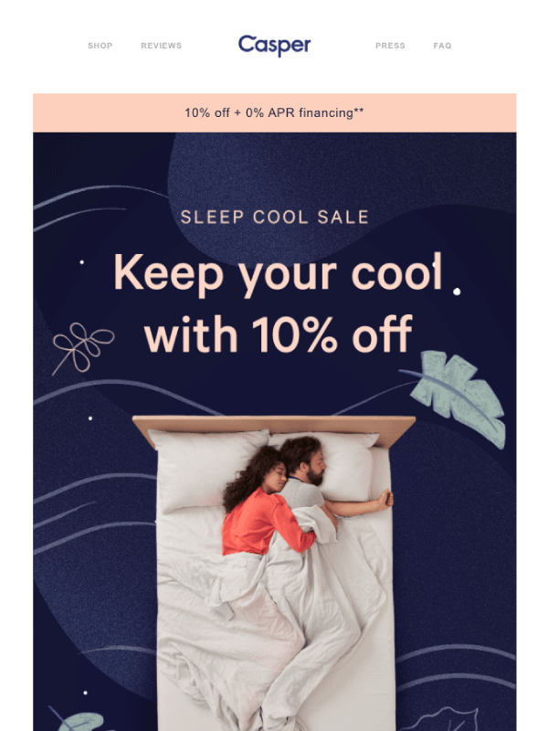 Sleep cool & save Email by Casper 12