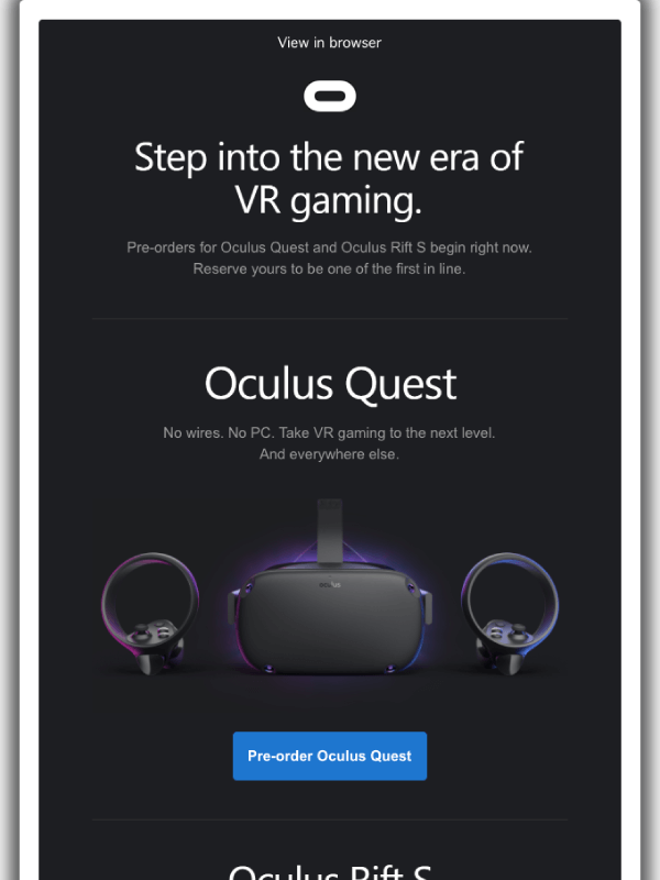 oculus rift s pre order